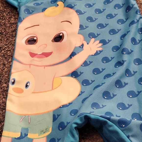 CoComelon blue rashguard one piece swimsuit - Picture 4 of 4